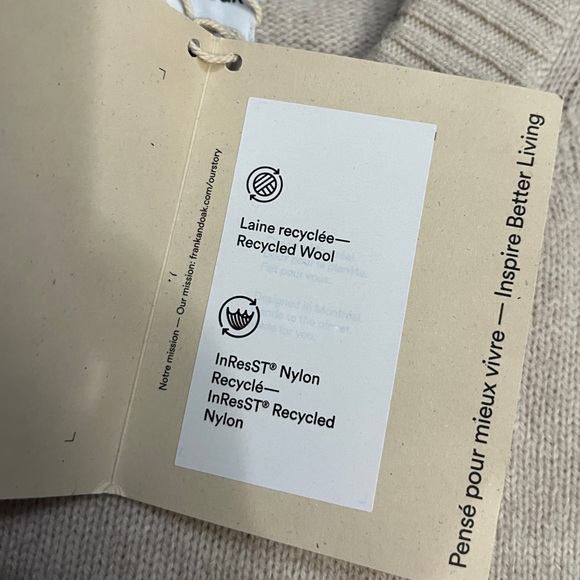 NWT - Frank & Oak Women’s Lambswool Blended Striped Sweater - Size L, XL - Picture 6 of 9